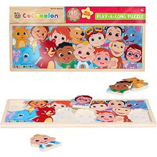 Cocomelon Play-a-Long Wooden Puzzle 15-Pieces Recycled Wood Officielt licenserede b?rneleget?j i alderen 18 m?neder ved bare leg