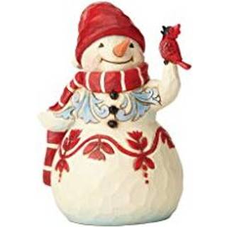 Enesco Jim Shore Heartwood Creek Snowman, der holder en kardinal pint-st?rrelse figur 4,75 tommer flerfarvet