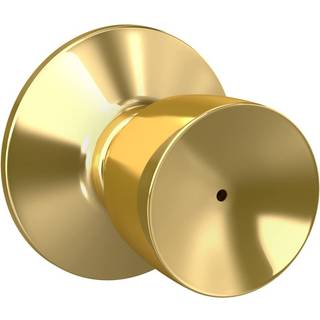 Schlage F40 V Bel 605 Bell Door Knob Bed & Bath Privacy Lock Bright Brass