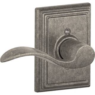 Schlage Accent Lever med Addison trim ikke -drejningslås i nødlidende nikkel - Venstrehåndet