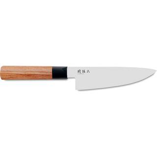 KAI Seki Magoroku Red Wood Kochmesser 15 cm - Carbon 1K6 Stahlklinge - Griff Pakkaholz - Braun,Rot,Silber