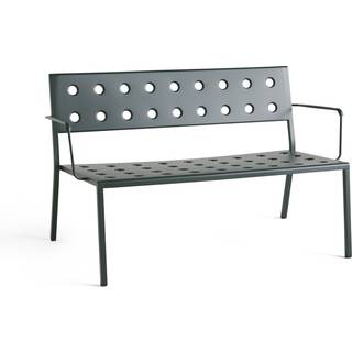 HAY - Balcony Lounge Bench w. arm / Dark Forest - Havebænke - Ronan & Erwan Bouroullec - Grøn - Metal