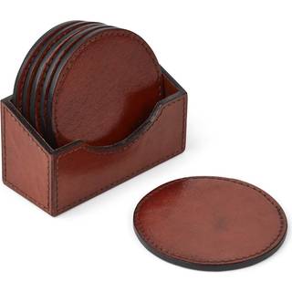 Coaster | 6 stk. Kalvelæder | D10 cm