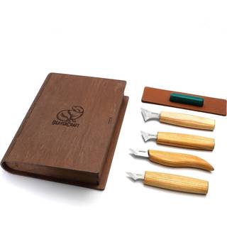 Geometric Wood Carving Knife Set in gift book-box
