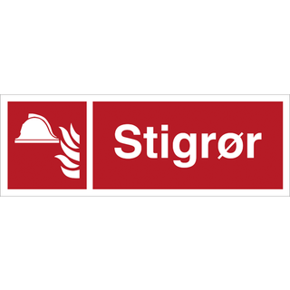 Brandskilt - Stigrør Valgfri tekst - Refleks aluminium - 140 x 420 mm