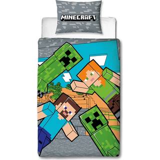 Minecraft sengetøj - 140x200 cm - Creeper - Dynebetræk med 2 i 1 design - 100% bomulds sengetøj