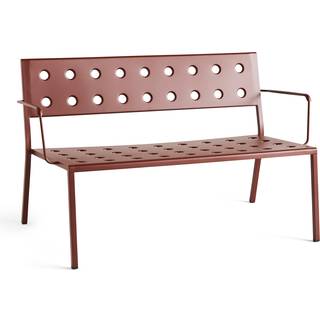 HAY - Balcony Lounge Bench w. arm / Iron Red - Havebænke - Ronan & Erwan Bouroullec - RØD - Metal