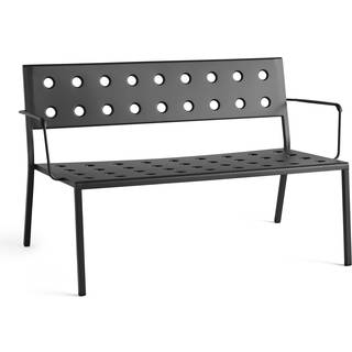 HAY - Balcony Lounge Bench w. arm / Anthracite - Havebænke - Ronan & Erwan Bouroullec - Sort - Metal