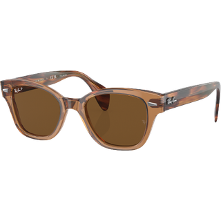Ray - Ban Unisex RB0880S 664057 Solbriller Plast Transparent brun Brun Firkantet Polariseret