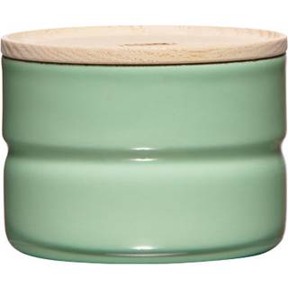 Riess Kitchen Management Vorratsdose 0,23 L Slow Green - Emaille mit Eschenholzdeckel - Grün