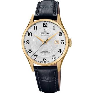 Festina F20010-2 Sølvfarvet/Læder Ø40 mm