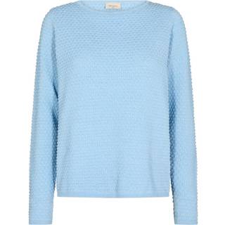 Freequent Pullover - FQDodo med Prikket Struktur Blå Str. M Freequent.dk