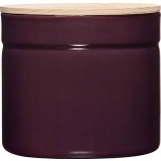 Riess Kitchen Management Vorratsdose 1,35 L Dark Aubergine - Emaille mit Eschenholzdeckel - Lila