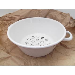 Riess Classic Weiß Gemüsesieb 26 cm - Emaille - Weiß