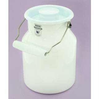 Riess Classic Weiß Milchkanne 1,5 L - Emaille mit Deckel
