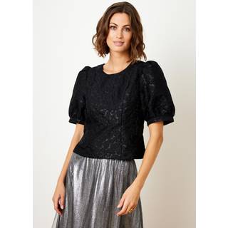 IN FRONT Eliana Bluse, Farve: Black, Størrelse: XL, Dame