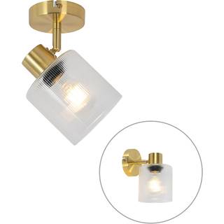 Art Deco loftspot guld med glas justerbar - Laura