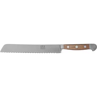 Güde Alpha Walnuss Brotmesser 21 cm - CVM-Messerstahl - Griffschalen Walnussholz - Braun,Silber