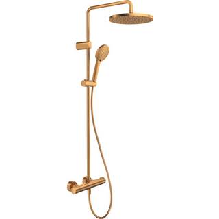 Duravit Wave brusesystem 1000 med hånd- og hovedbruser i børstet bronze