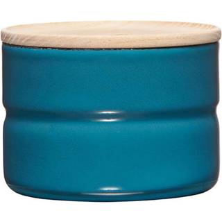 Riess Kitchen Management Vorratsdose 0,23 L Silent Blue - Emaille mit Eschenholzdeckel - Blau