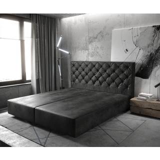 Boxspringgestell Dream-Great 180x200 cm Mikrofaser Anthrazit Vintage