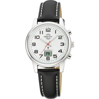 Master Time MTLA-10817-12L Damen-Funkuhr mit schwarzem Lederband