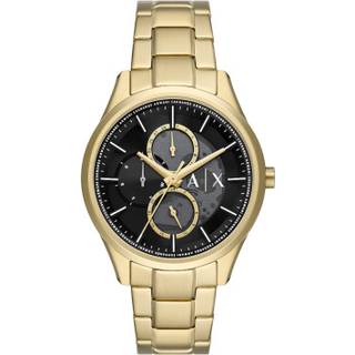 Armani Exchange Dante Chronograph Quartz Gold-Tone Stainless Steel Black Dial Men's Watch AX1875