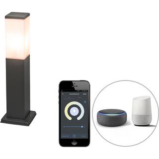 Smart udendørs lampestolpe mørkegrå 45 cm inkl. Wifi P45 - Malios