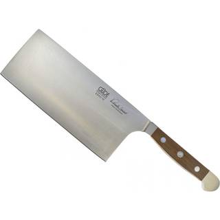 Güde Alpha Fasseiche Chinesiches Kochmesser 18 cm - CVM-Messerstahl - Griffschalen Weinfass-Eichenholz - Braun,Silber