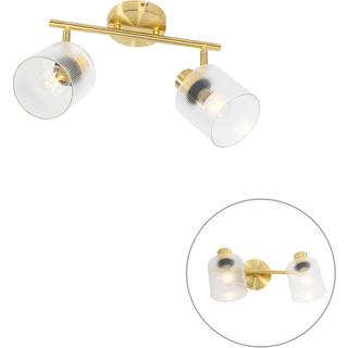 Loftspotlight guld med glas 2-lys justerbar - Laura