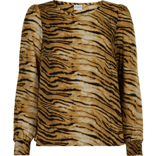IN FRONT Zarina Bluse, Farve: Light Brown, Størrelse: L, Dame