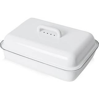 Riess Classic Weiß Brotdose 37 x 26 cm mit Deckel - Emaille - Weiß