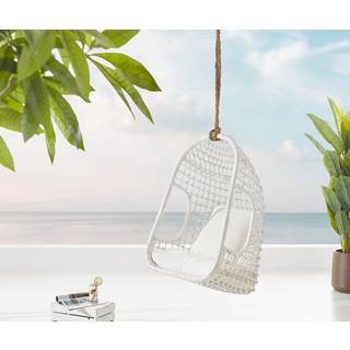 Hängesessel Edessa mit Kissen Rattan weiß - Weiß