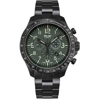 Traser H3 109464 P67 Officer Chronograph Green Steel Herrenuhr 46mm 10ATM