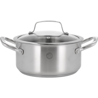 Pillivuyt Gourmet Roya Gryde med glaslåg Dia 20 cm 3 liter Stål