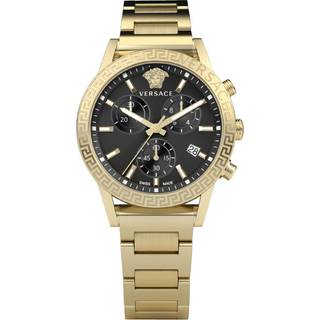 Versace VEKB00822 Sport Tech Sort/Gul guldtonet stål Ø40 mm