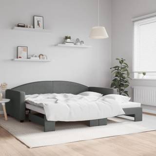 Daybed Stof Mørkegrå - med udtræk / 100 x 200 cm