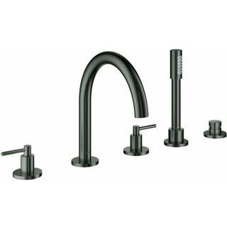Grohe Atrio New brusearmatur 5-huls kar- & brus med L-greb, Børstet Hard Graphite