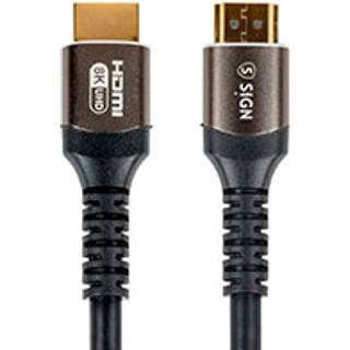 SiGN Premium HDMI 2.1 til HDMI 2.1 kabel 8K, 2m - Sort
