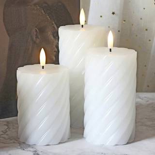 Veli Line Curly LED vokslys - 3 stk.