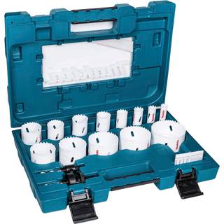 Makita hole saw set - for wood plastic aluminium steel - 16 pieces