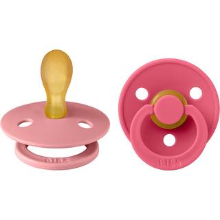 BIBS Symmetrisk Colour Sut - 2-Pak - Str. 2 - Naturgummi - Dusty Pink/Coral