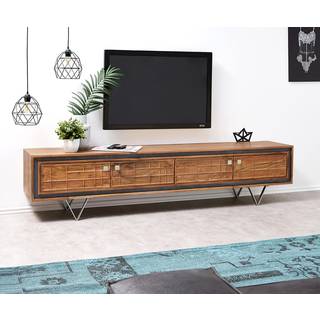 Designer-Lowboard Stonegrace 200 cm Akazie Natur 3D 4 Türen