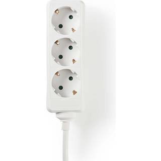 Nedis Udvidelse Socket | Stikprop med sidebens jord / Type F (CEE 7/7) | 3-vejs | 1.50 m | 3680 W | 16 A | Slags jordforbindelse: Sidekontakter | 230 V AC 50/60 Hz | Kontakt Vinkel: 45 ° | H05VV-F 3G1.5mm² | Hvid