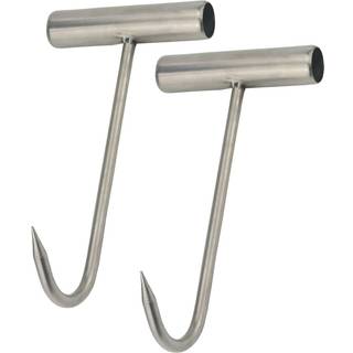 Tinsow 2pcs rustfrit st?l t kroge t-h?ndtag k?d boning krog til k?kken slagter butik restaurant BBQ v?rkt?j