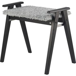 Oscarssons Möbel, Alme Stool Sortbejdset eg/fåreskindslook lysegrå