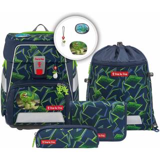 Schulrucksack Space Set 5tlg. Wild T-Rex Taro Grün, Schwarz