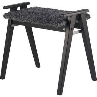 Oscarssons Möbel, Alme Stool Sortbejdset eg/fåreskindslook mørkegrå