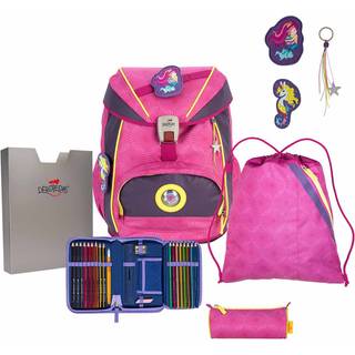 DerDieDas ErgoFlex Exklusiv Superflash Pink Mermaid Schulrucks. Set