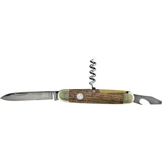 Güde Alpha Fasseiche Taschenmesser - CVM-Messerstahl - Griffschalen Weinfass-Eichenholz - Braun,Silber